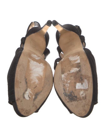 Oscar de la Renta Satin T-Strap Pumps