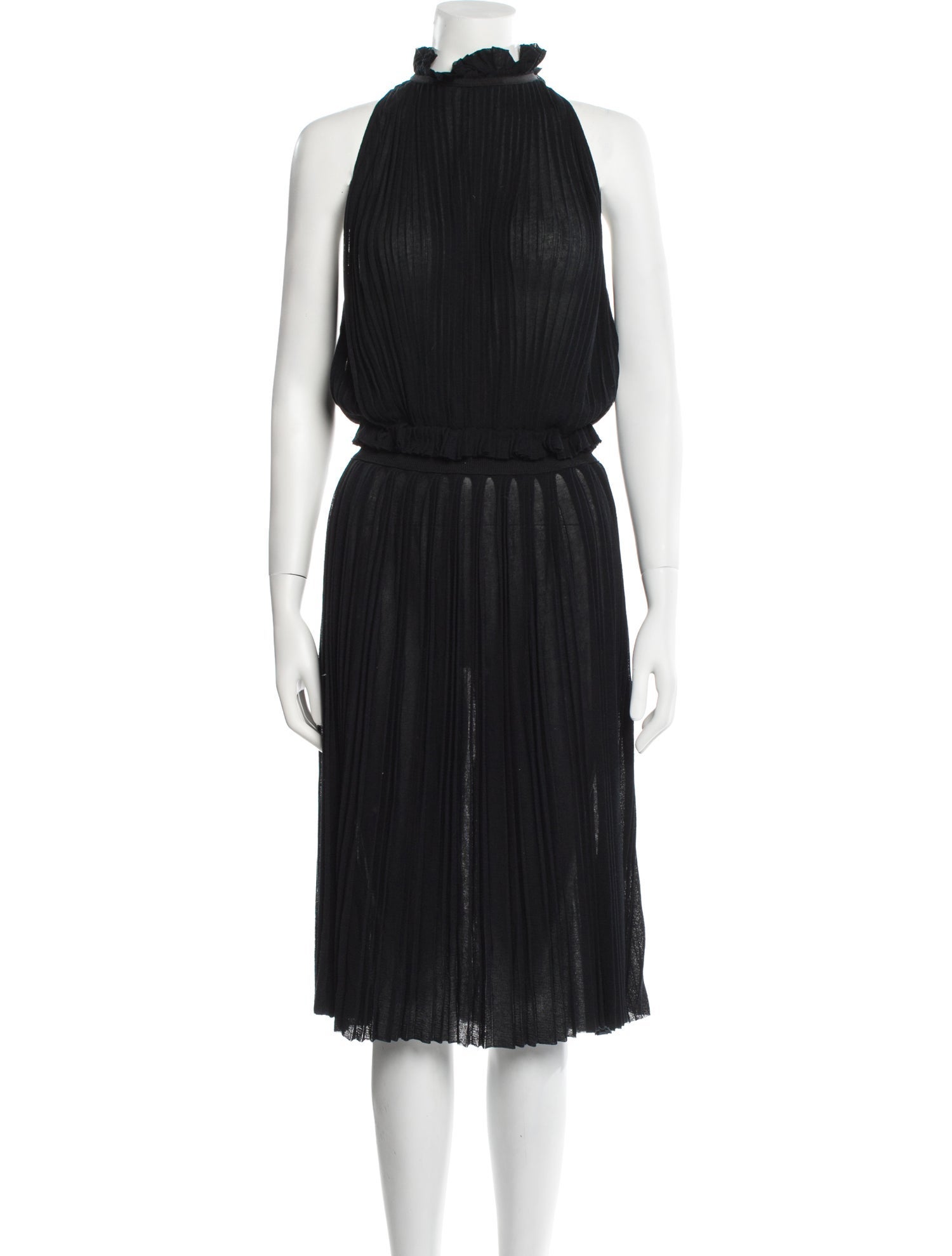 Oscar de la Renta Turtleneck Midi Length Dress