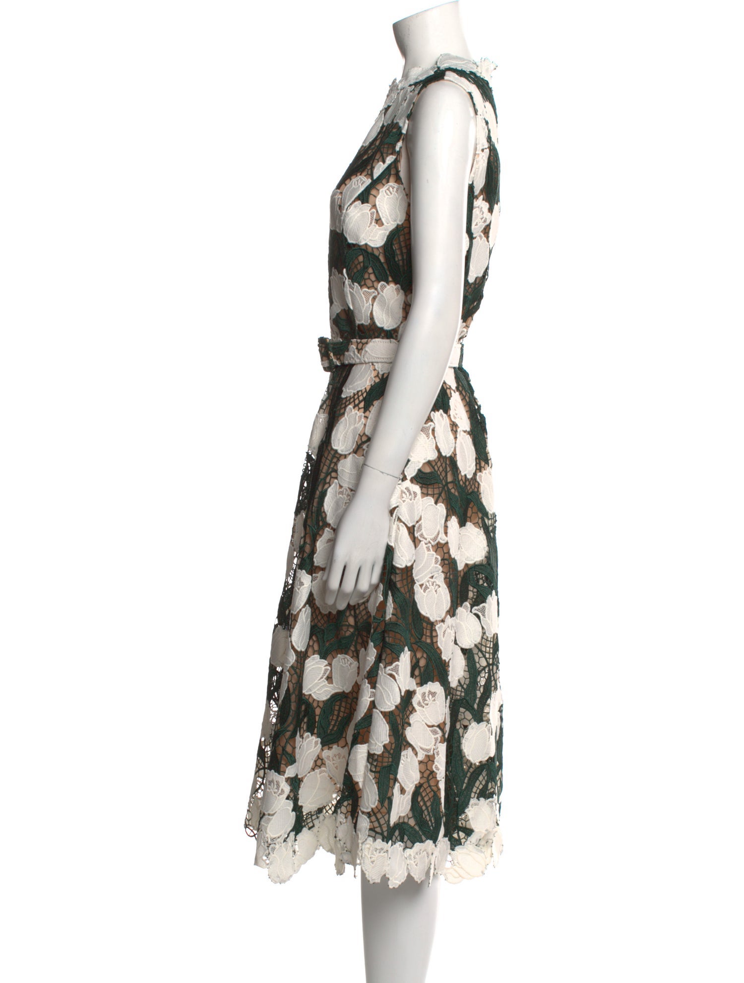 Oscar de la Renta Floral Print Midi Length Dress w/ Tags