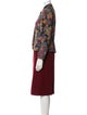 Oscar de la Renta Wool Printed Skirt Suit