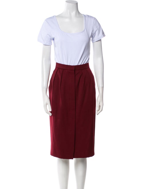 Oscar de la Renta Wool Printed Skirt Suit