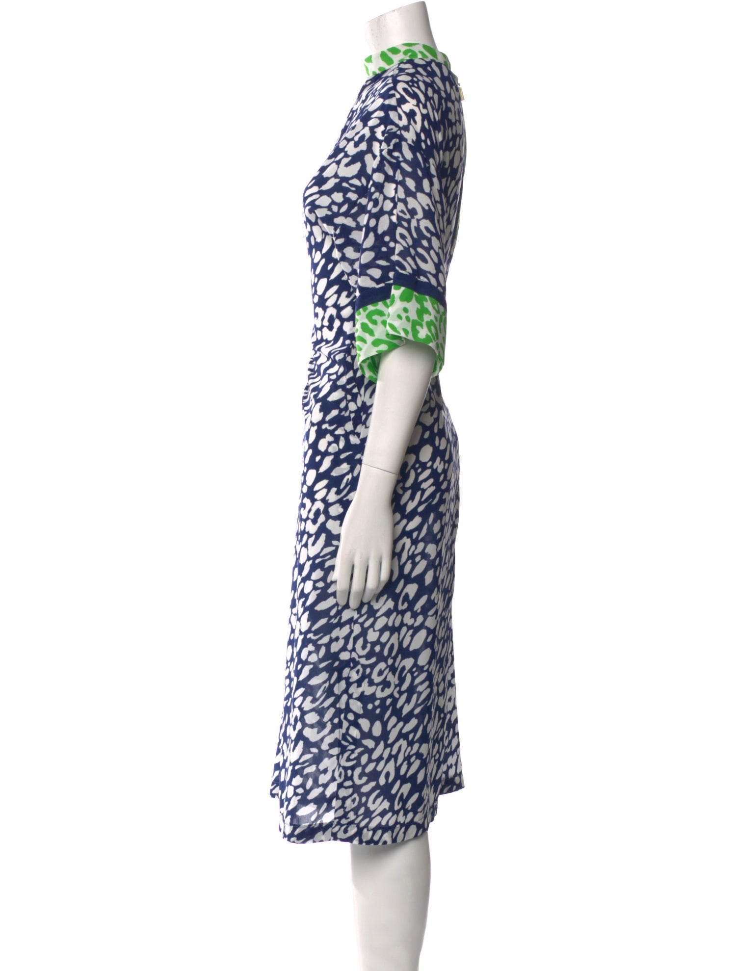 Oscar de la Renta Printed Midi Length Dress