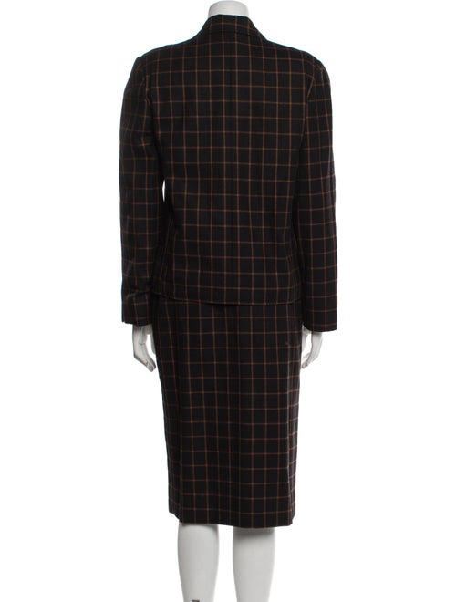 Oscar de la Renta Plaid Print Skirt Suit