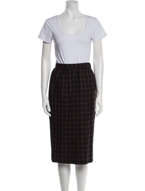 Oscar de la Renta Plaid Print Skirt Suit