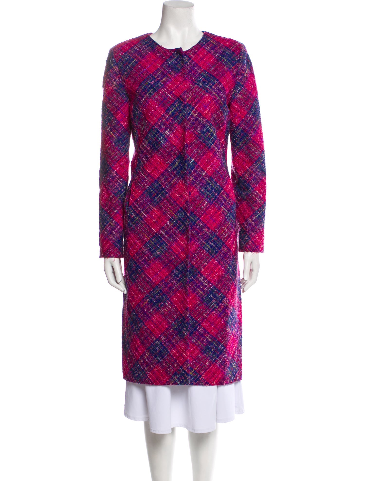 Oscar de la Renta Virgin Wool Paisley Print Coat