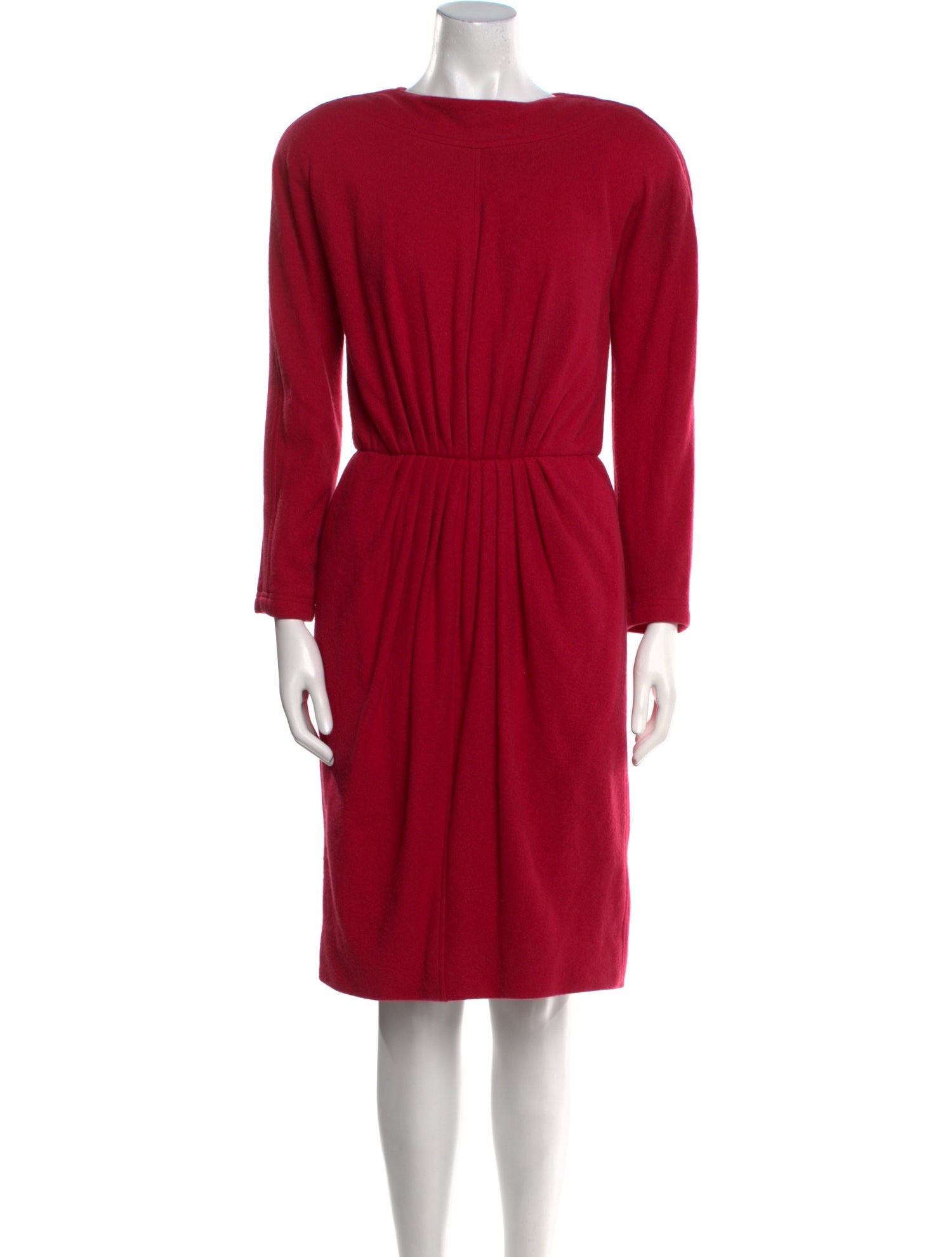 Oscar de la Renta Bateau Neckline Knee-Length Dress