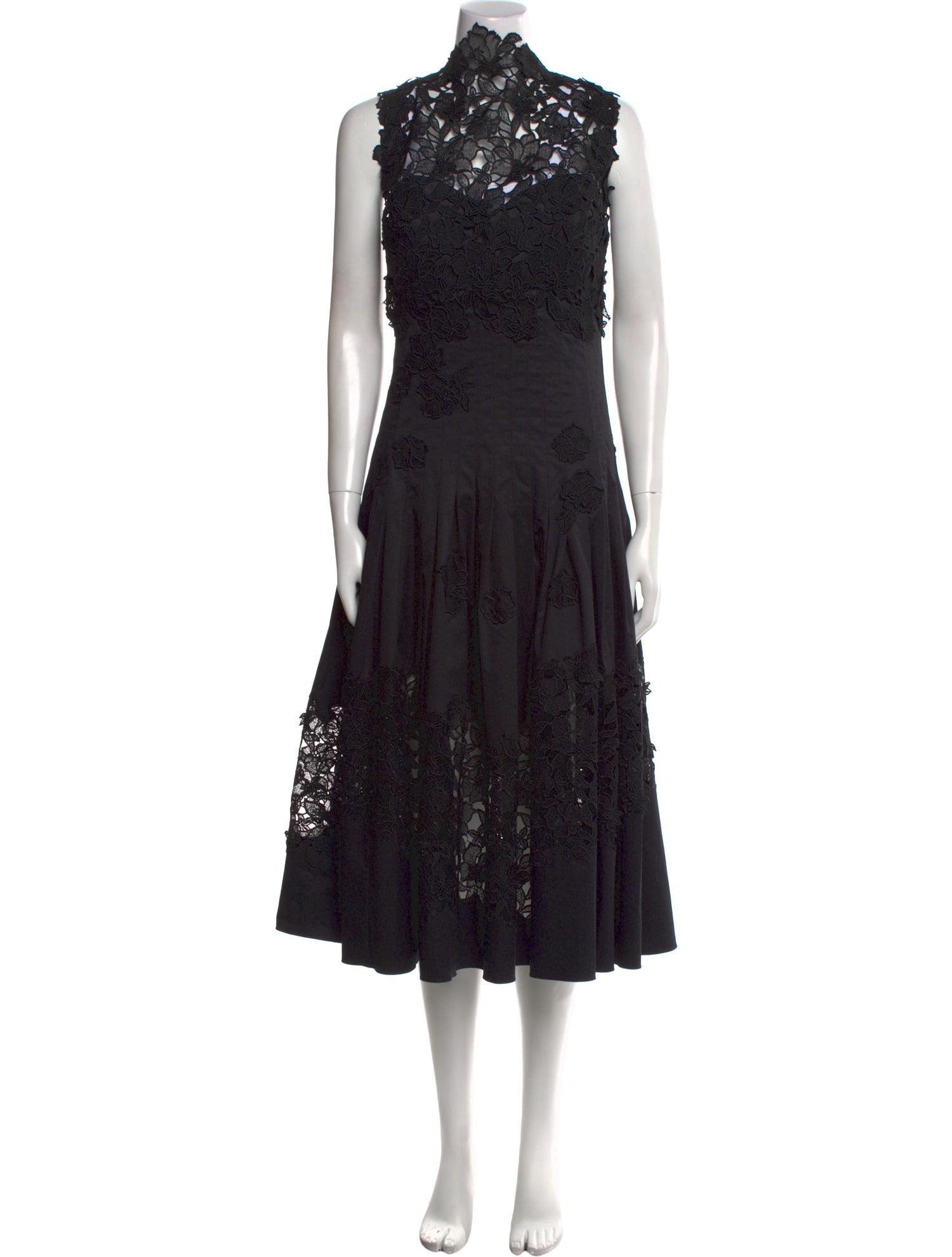 Oscar de la Renta Lace Pattern Midi Length Dress