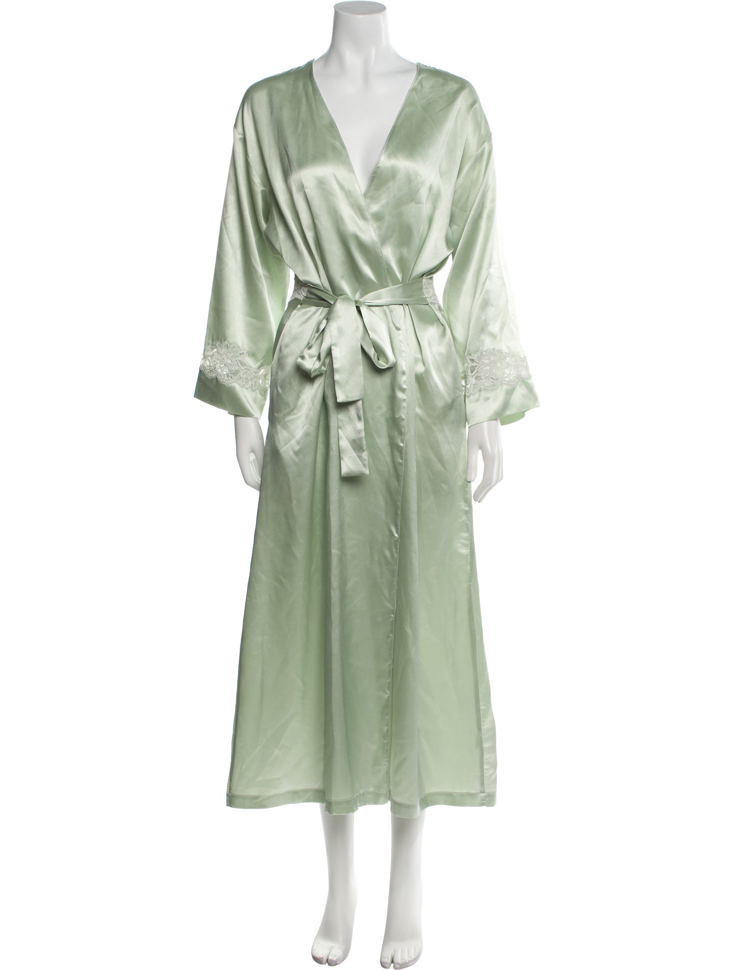 Oscar de la Renta Lace Trim Embellishment Robe