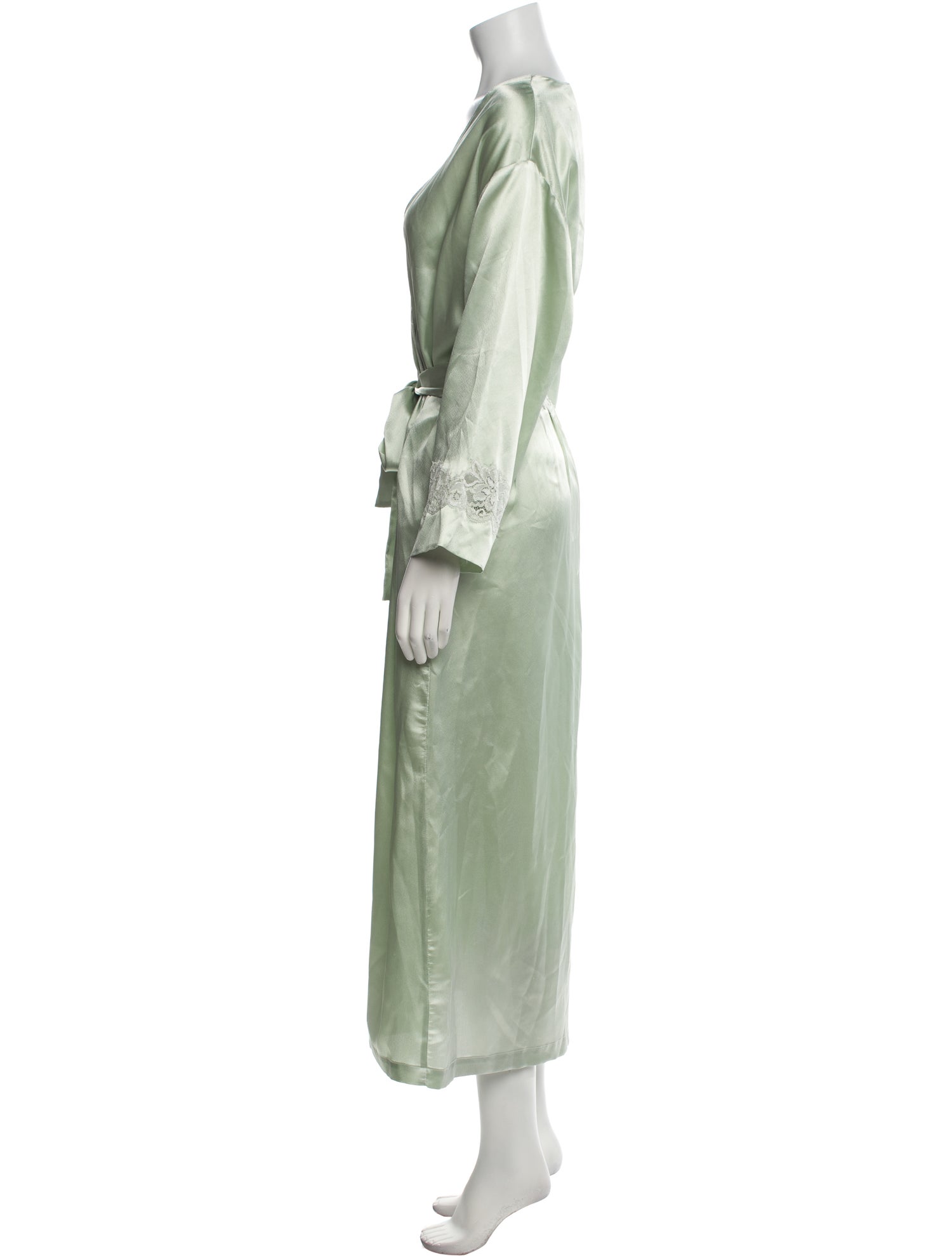 Oscar de la Renta Lace Trim Embellishment Robe
