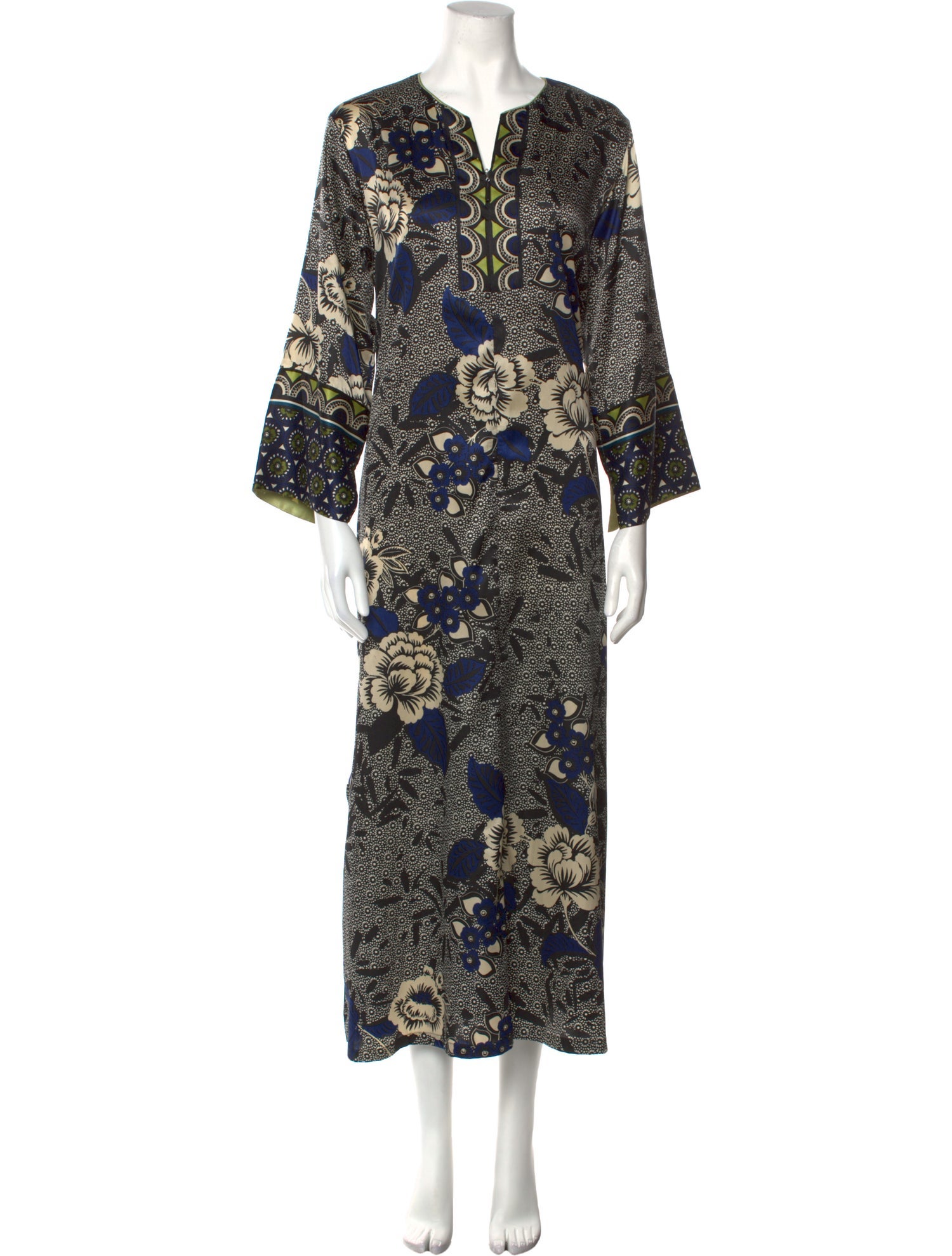 Oscar de la Renta Floral Print Long Dress