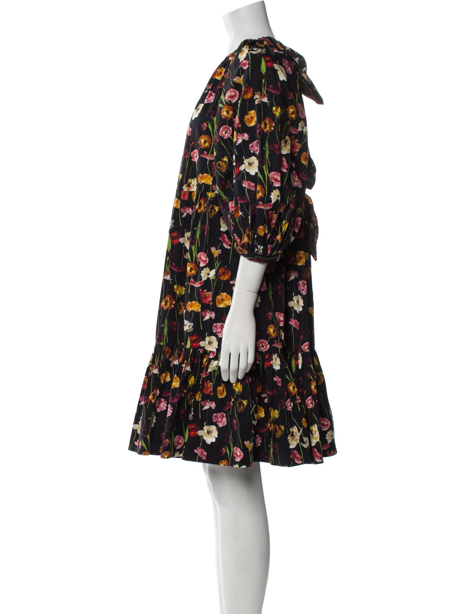 Oscar de la Renta Floral Print Knee-Length Dress