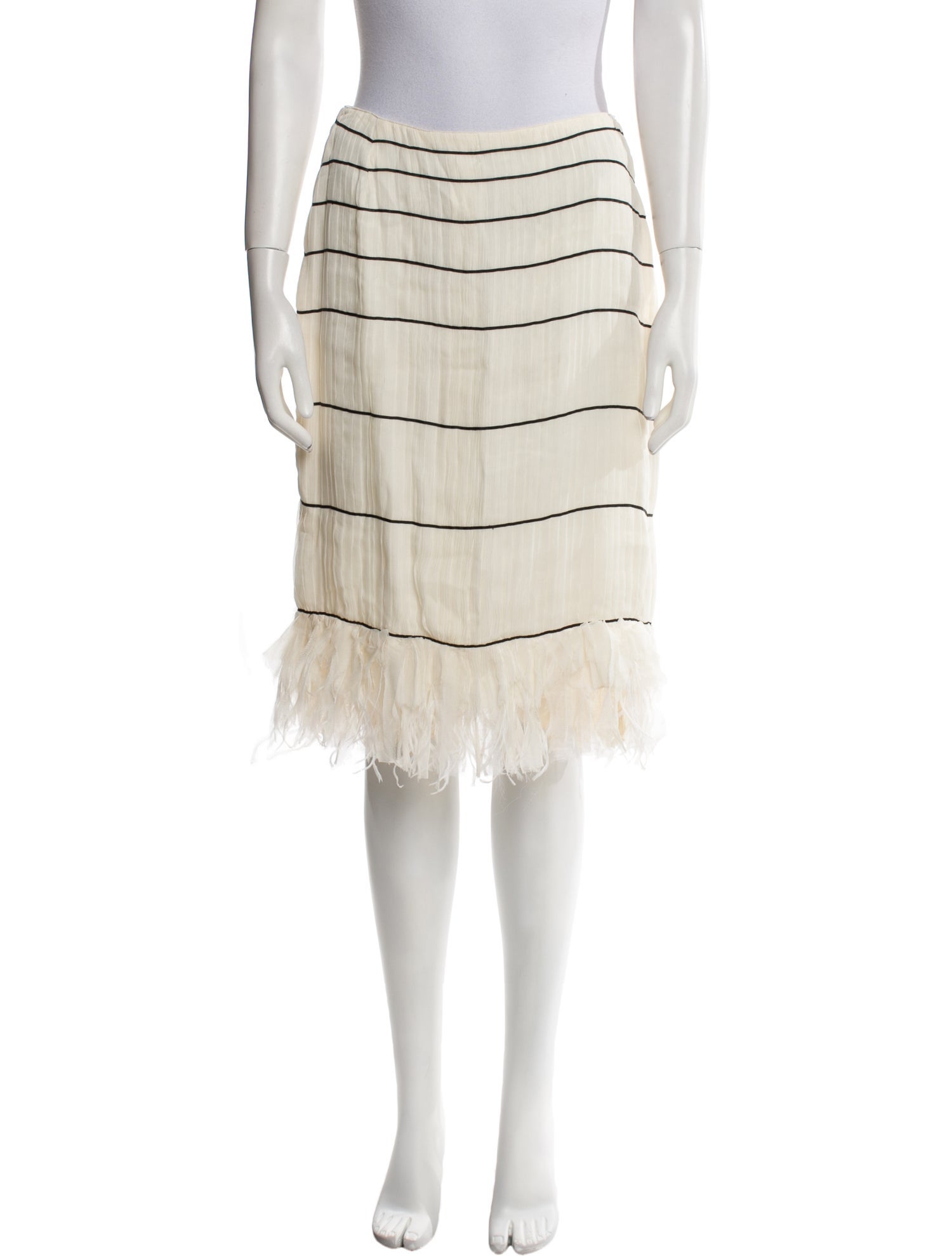 Oscar de la Renta Striped Knee-Length Skirt