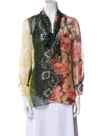 Oscar de la Renta Silk Printed Set