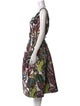 Oscar de la Renta Floral Print Midi Length Dress