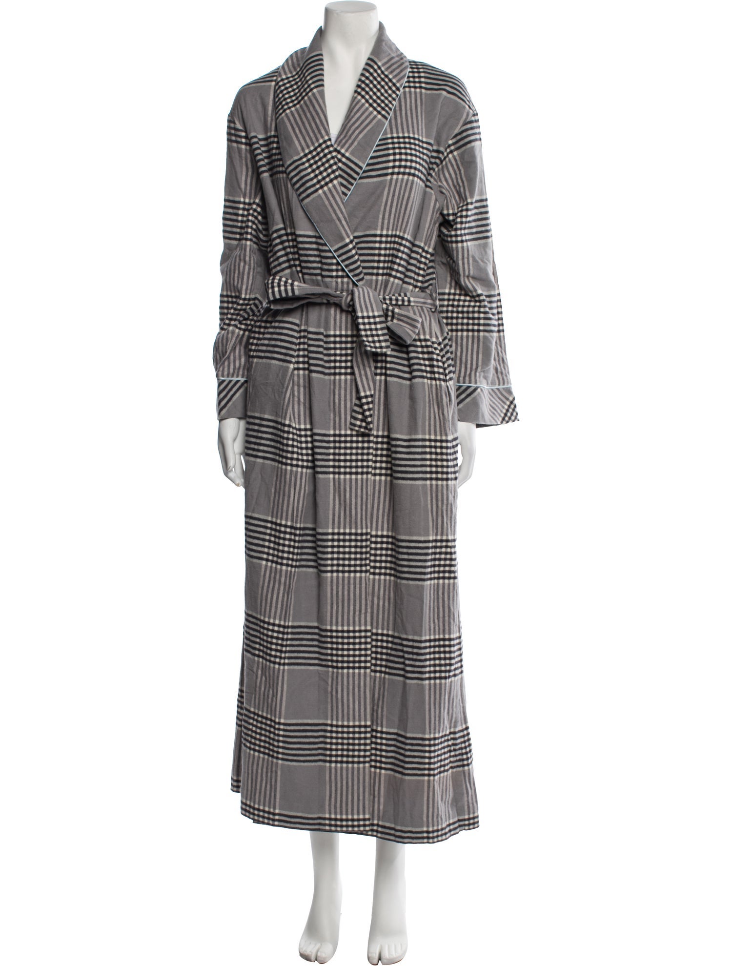 Oscar de la Renta Plaid Print Robe