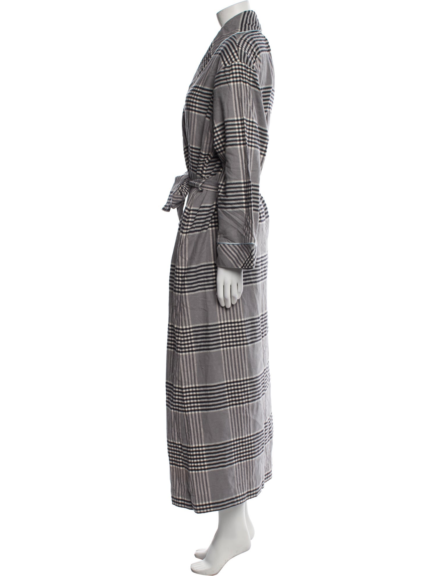 Oscar de la Renta Plaid Print Robe