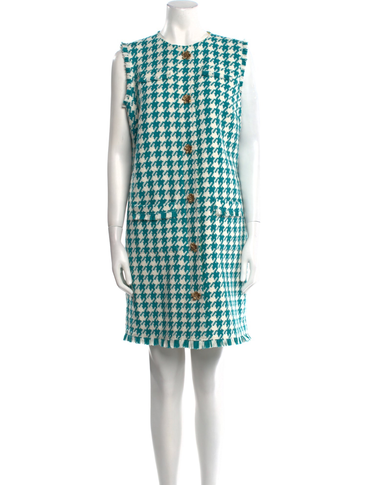 Oscar de la Renta Houndstooth Print Mini Dress