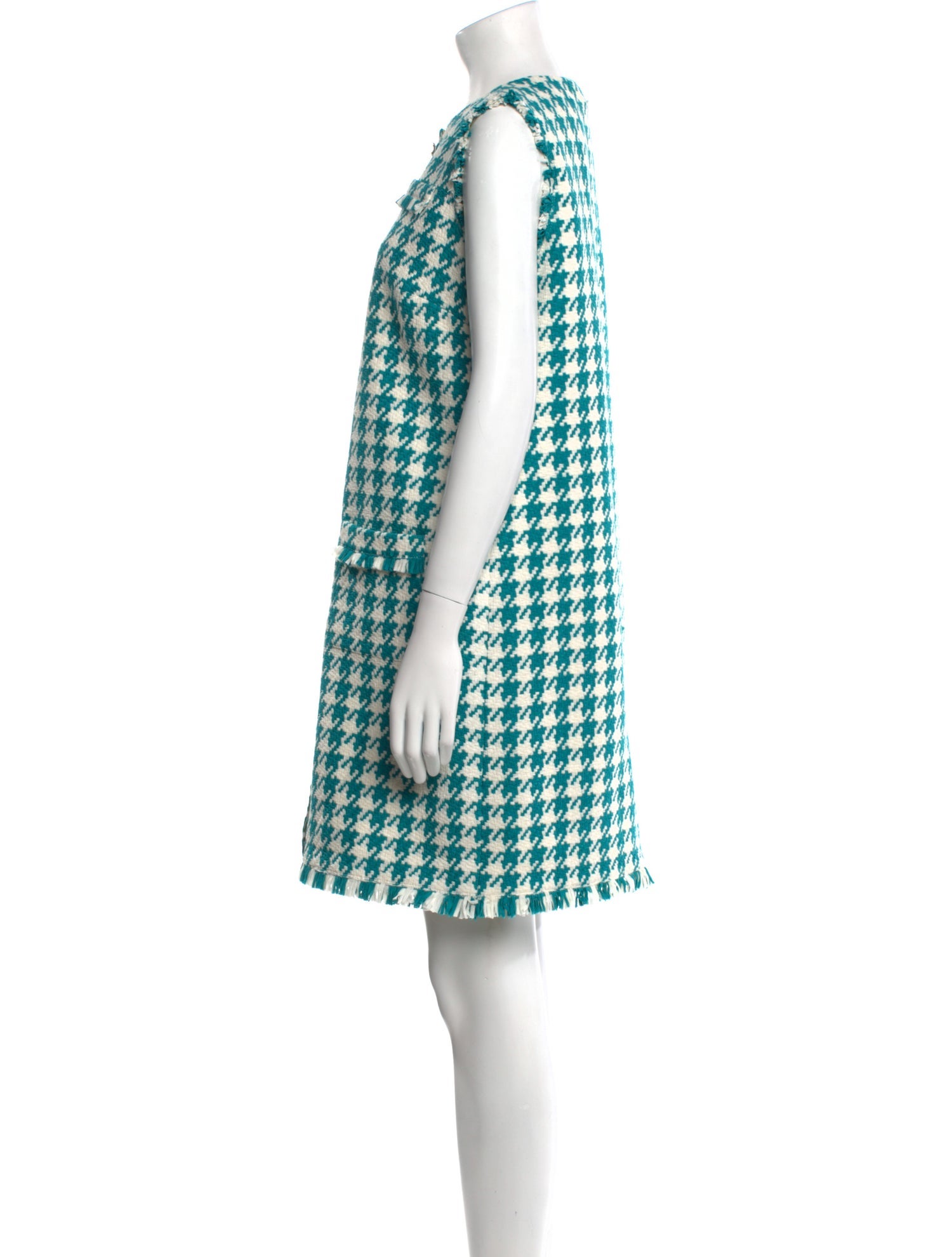 Oscar de la Renta Houndstooth Print Mini Dress