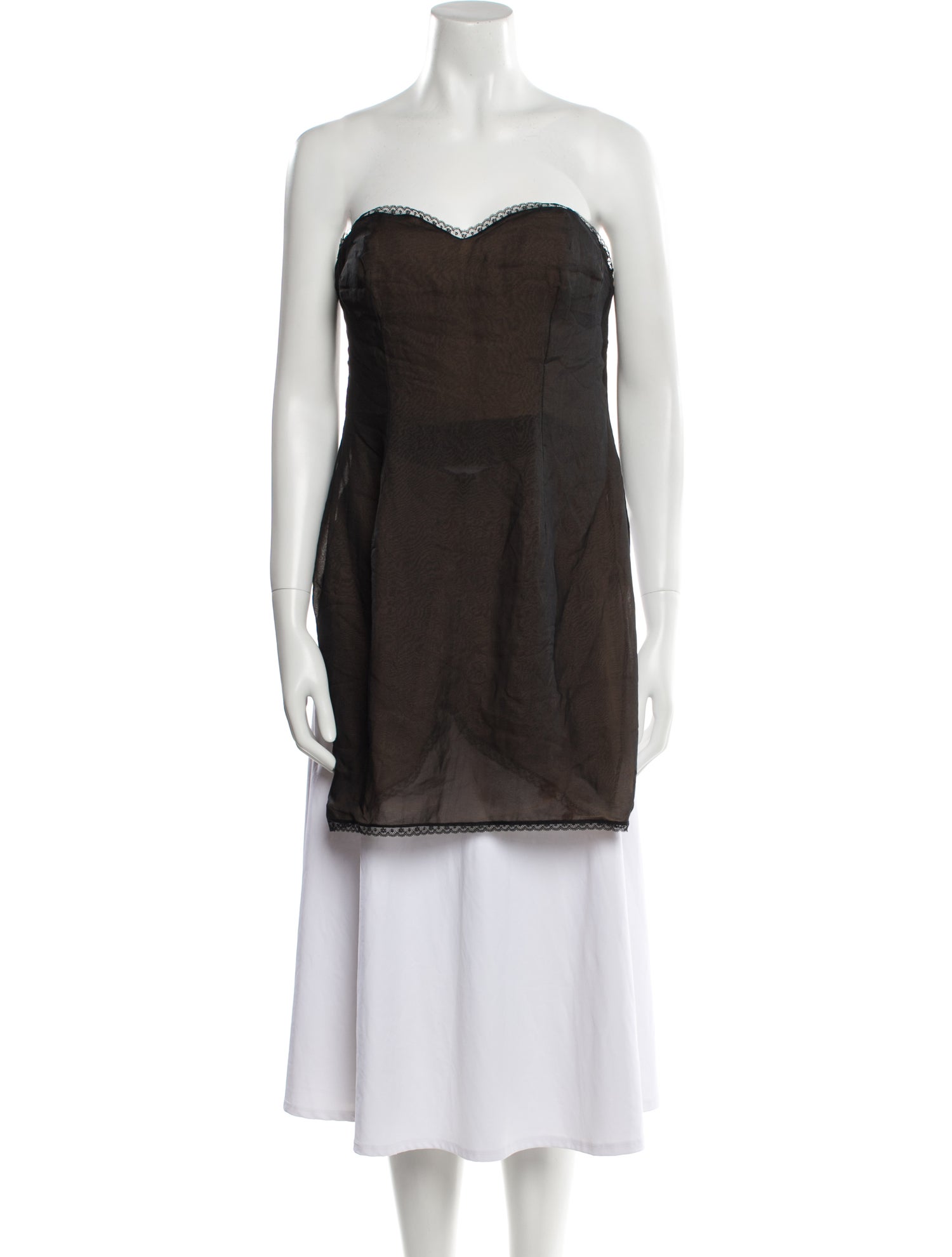 Oscar de la Renta Silk Strapless Tunic