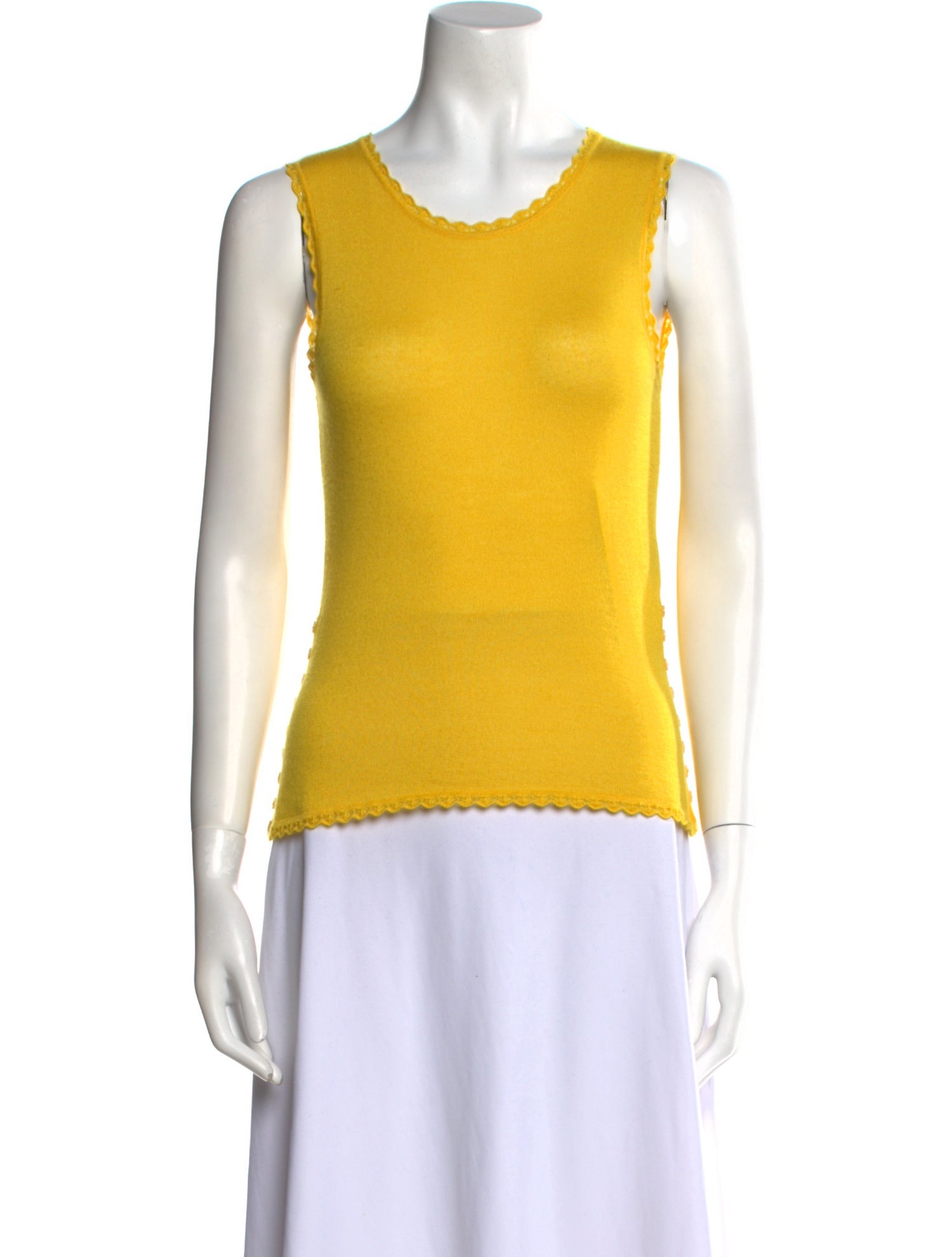 Oscar de la Renta Wool Scoop Neck Top