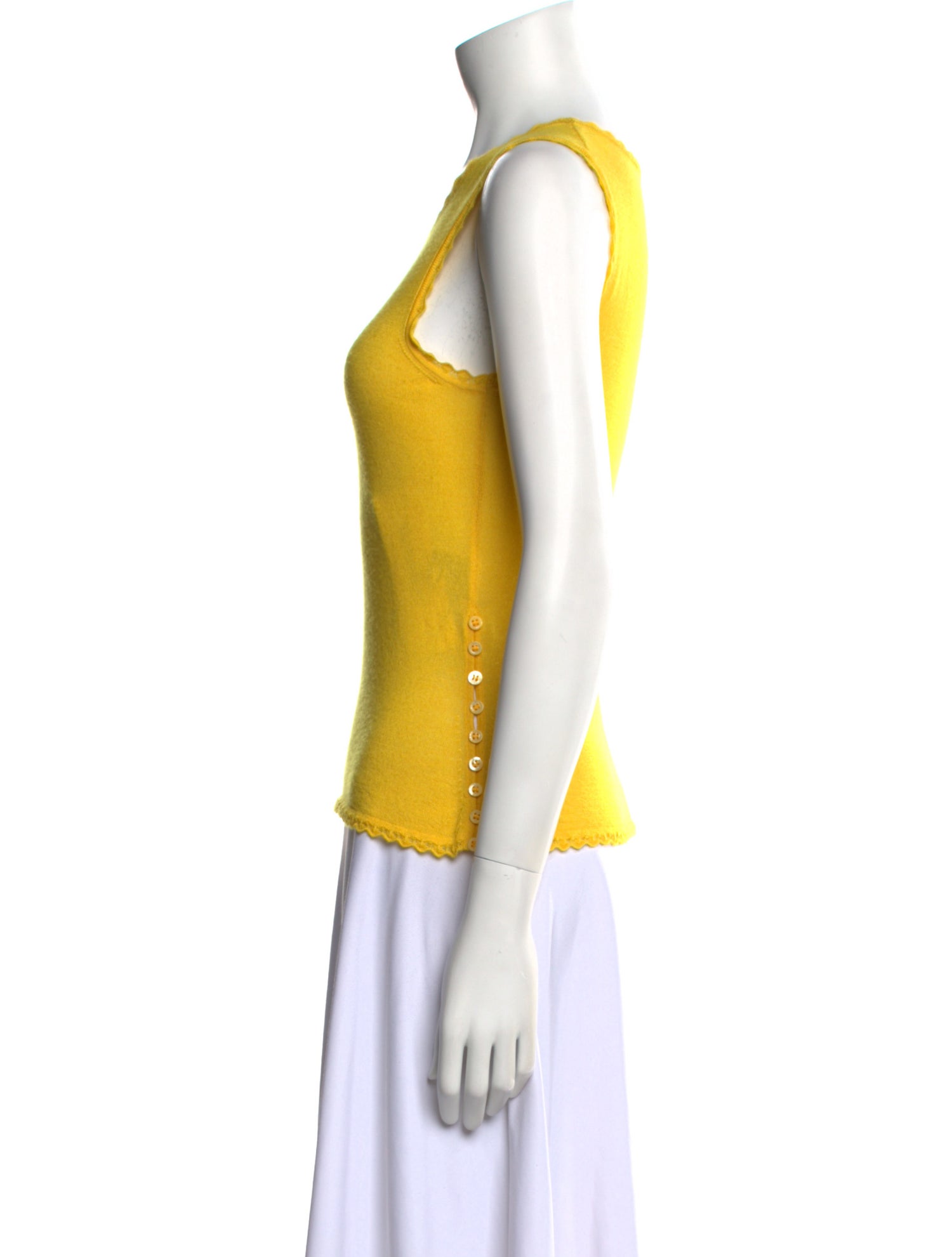 Oscar de la Renta Wool Scoop Neck Top