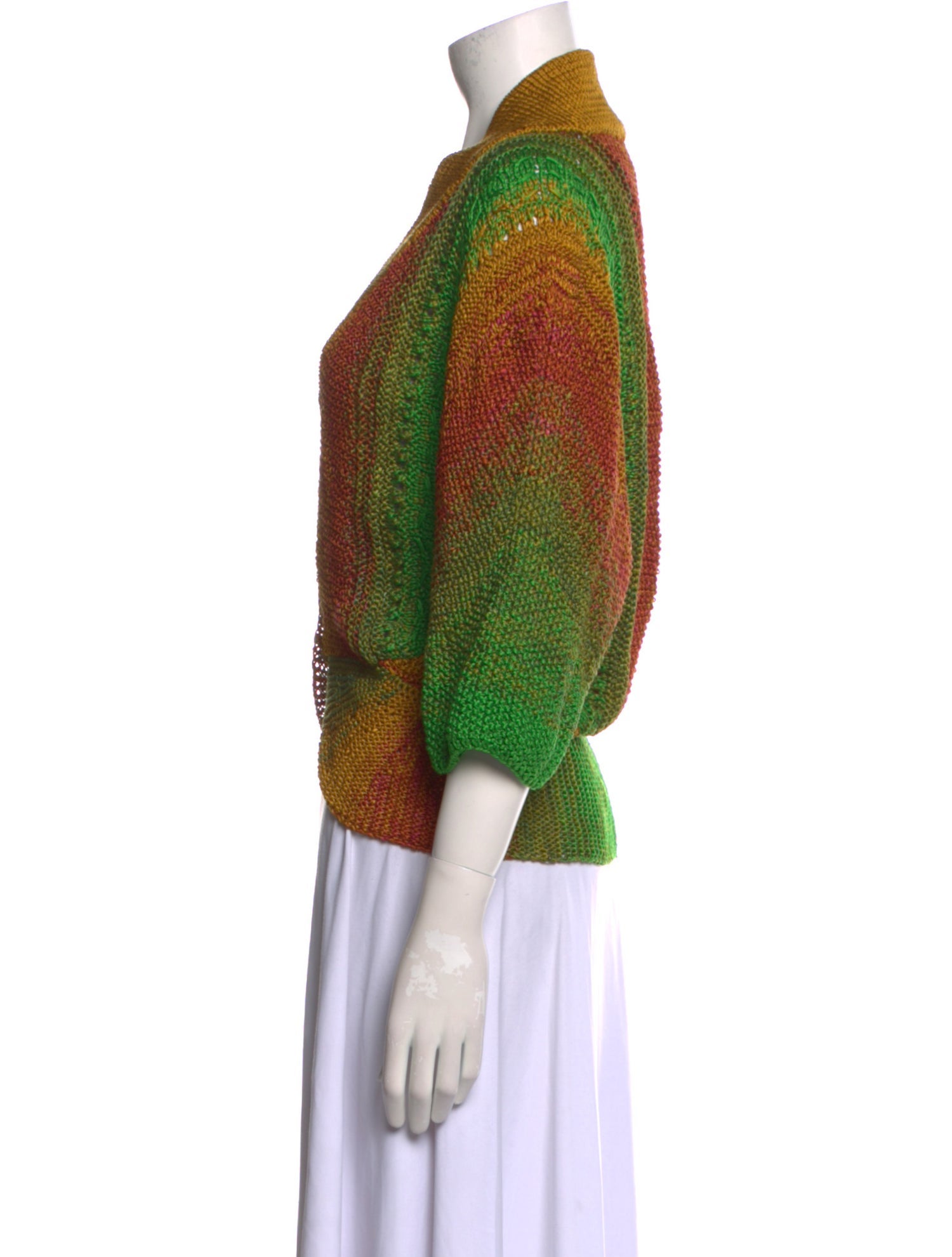 Oscar de la Renta Silk V-Neck Sweater