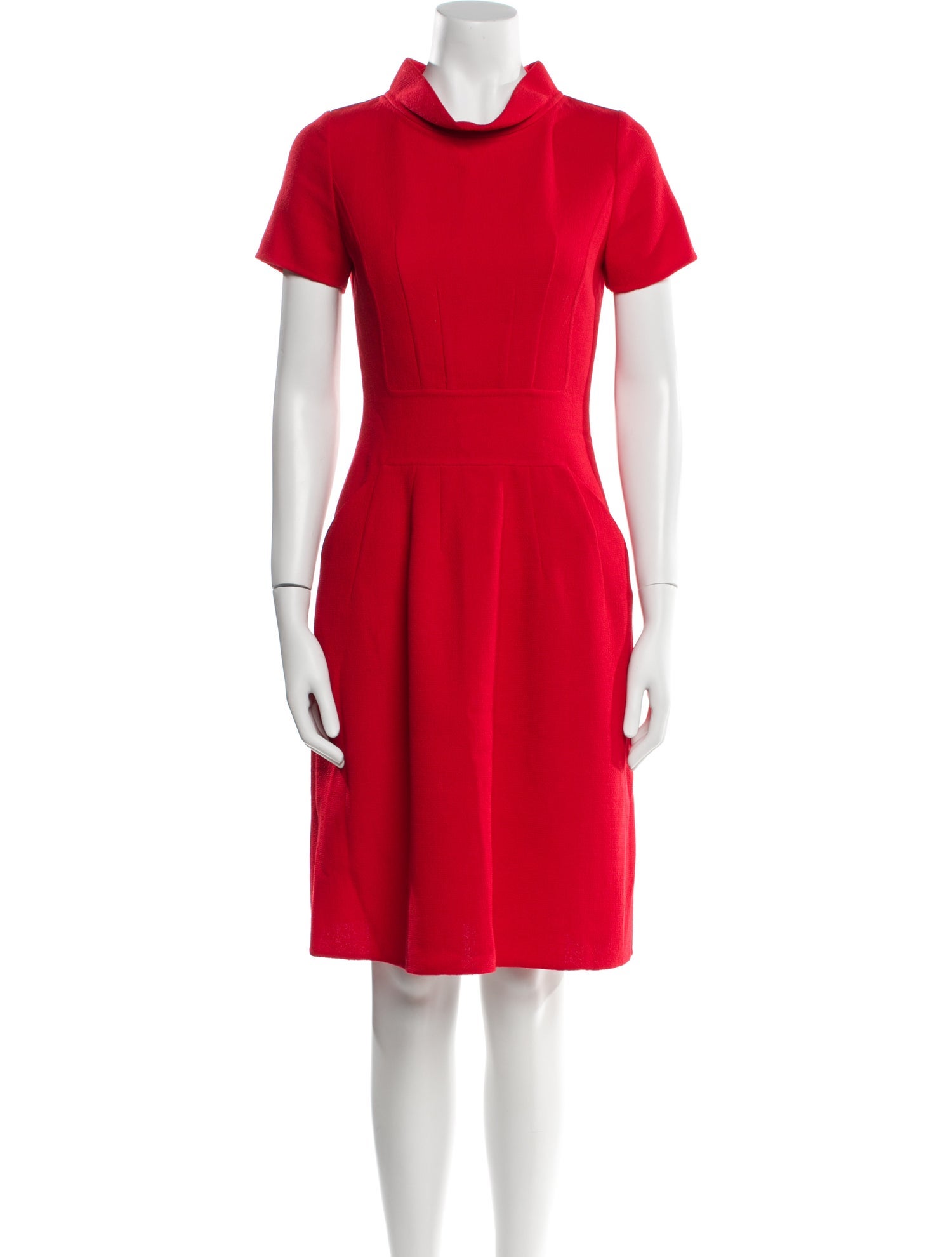 Oscar de la Renta Turtleneck Knee-Length Dress