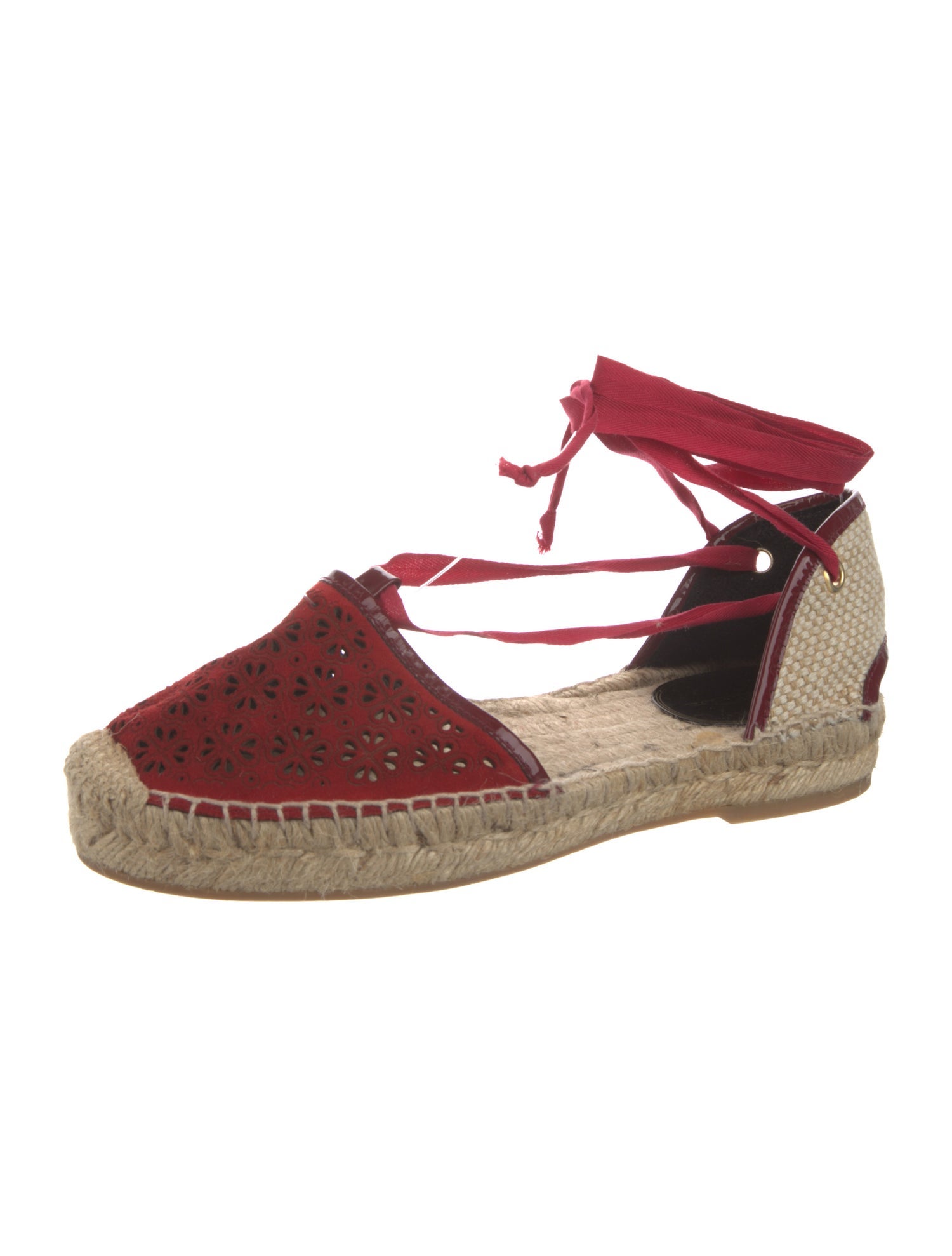 Oscar de la Renta Suede Colorblock Pattern Espadrilles