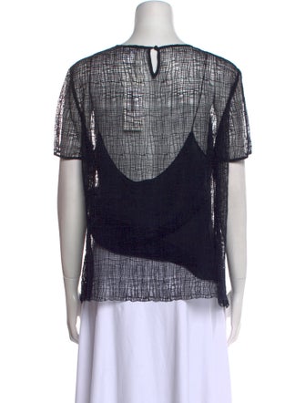 Oscar de la Renta Silk Scoop Neck Blouse