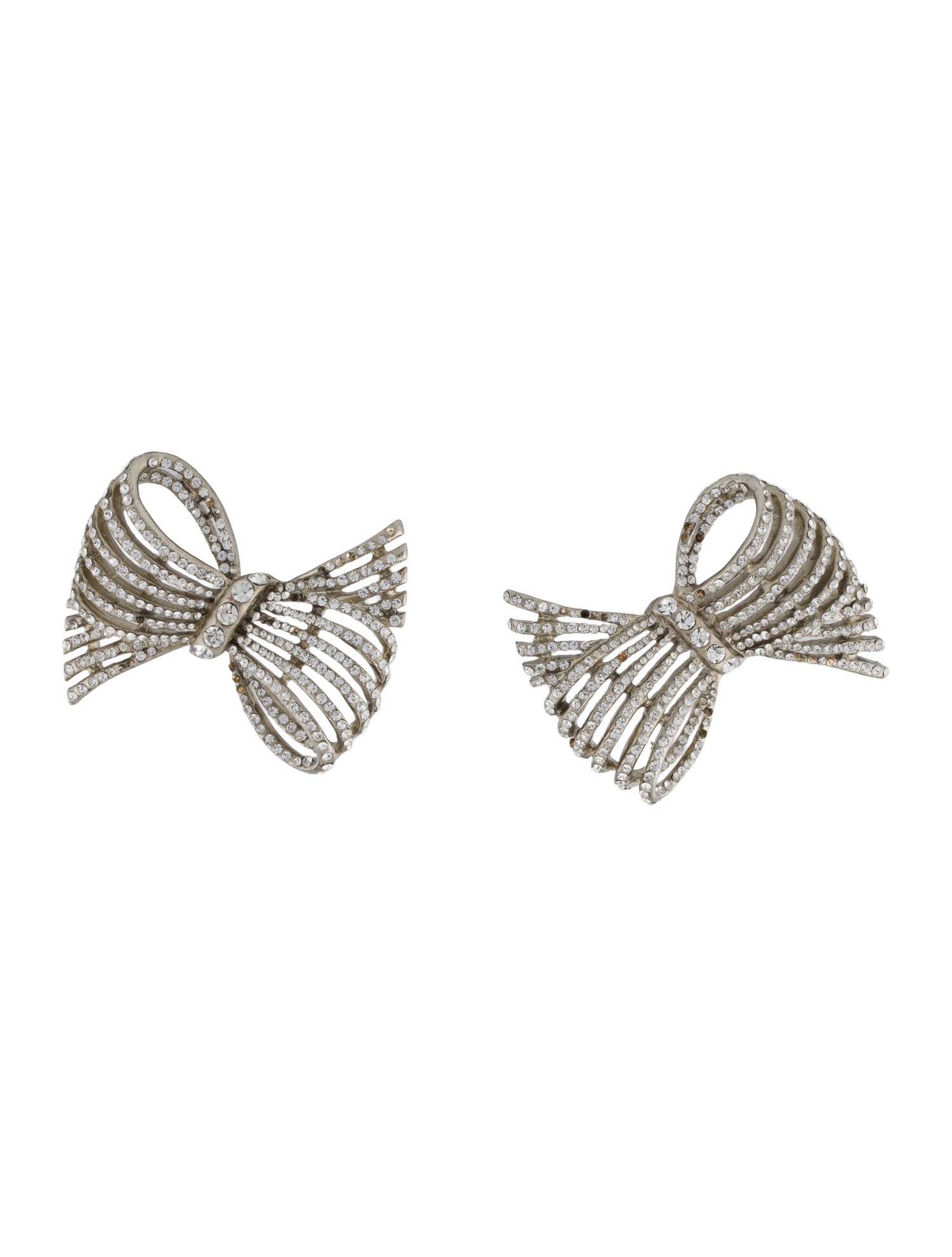 Oscar de la Renta Crystal Bow Earrings
