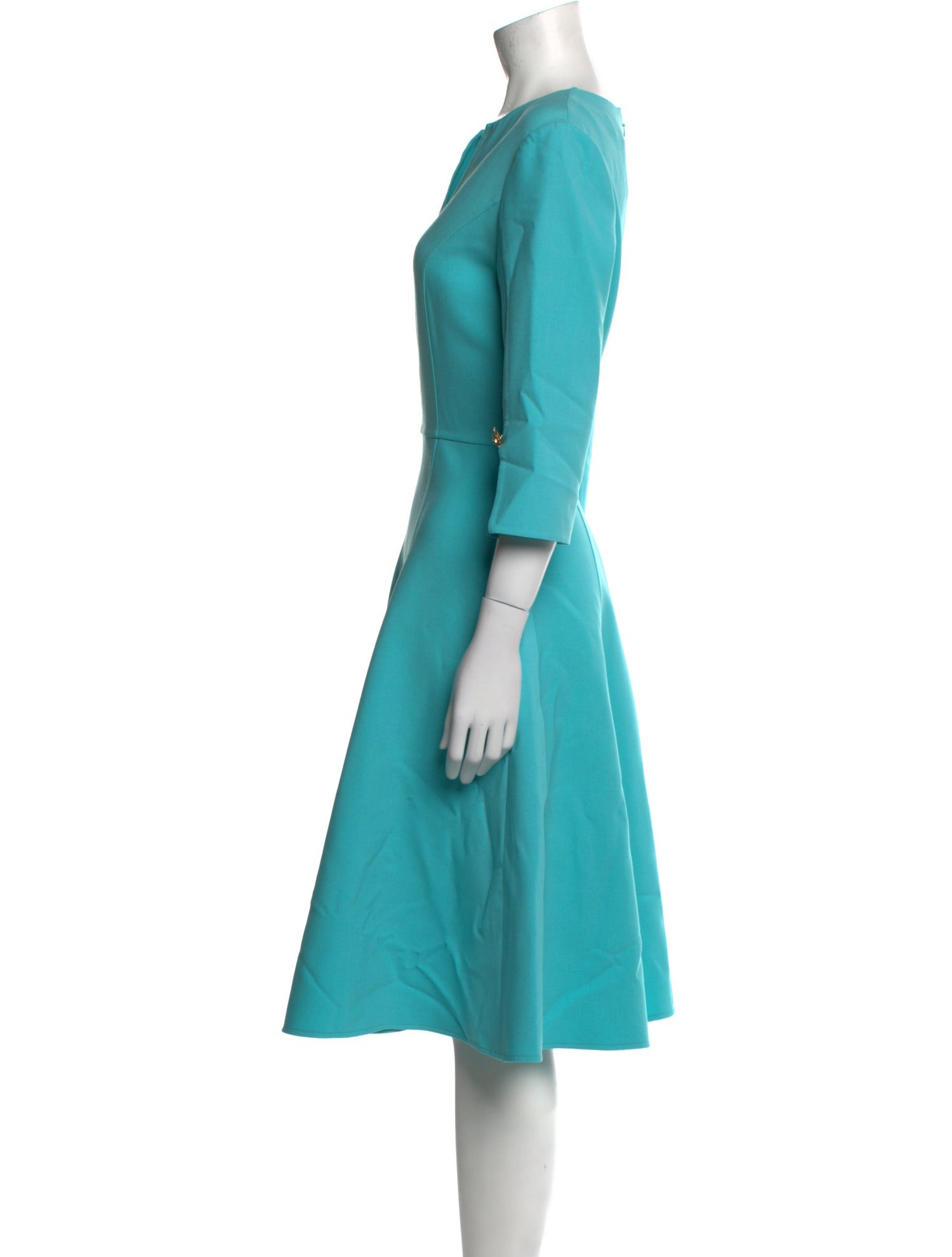 Oscar de la Renta Virgin Wool Midi Length Dress