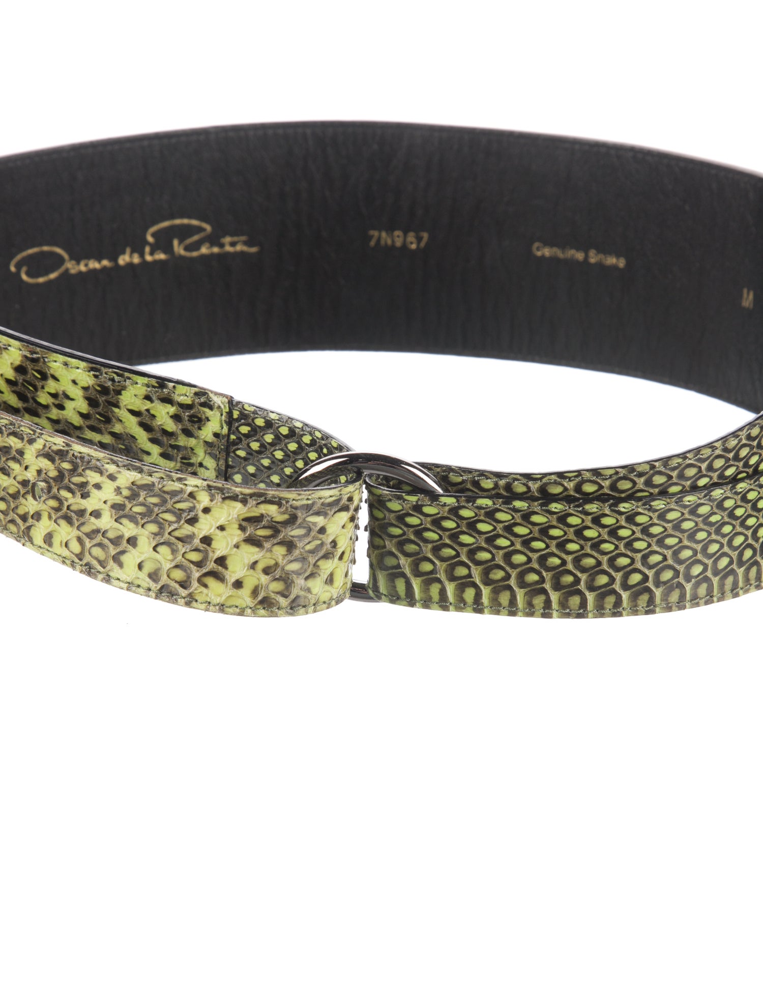 Oscar de la Renta Wide Embossed Leather Belt