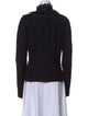 Oscar de la Renta Wool Mock Neck Button-Up Top