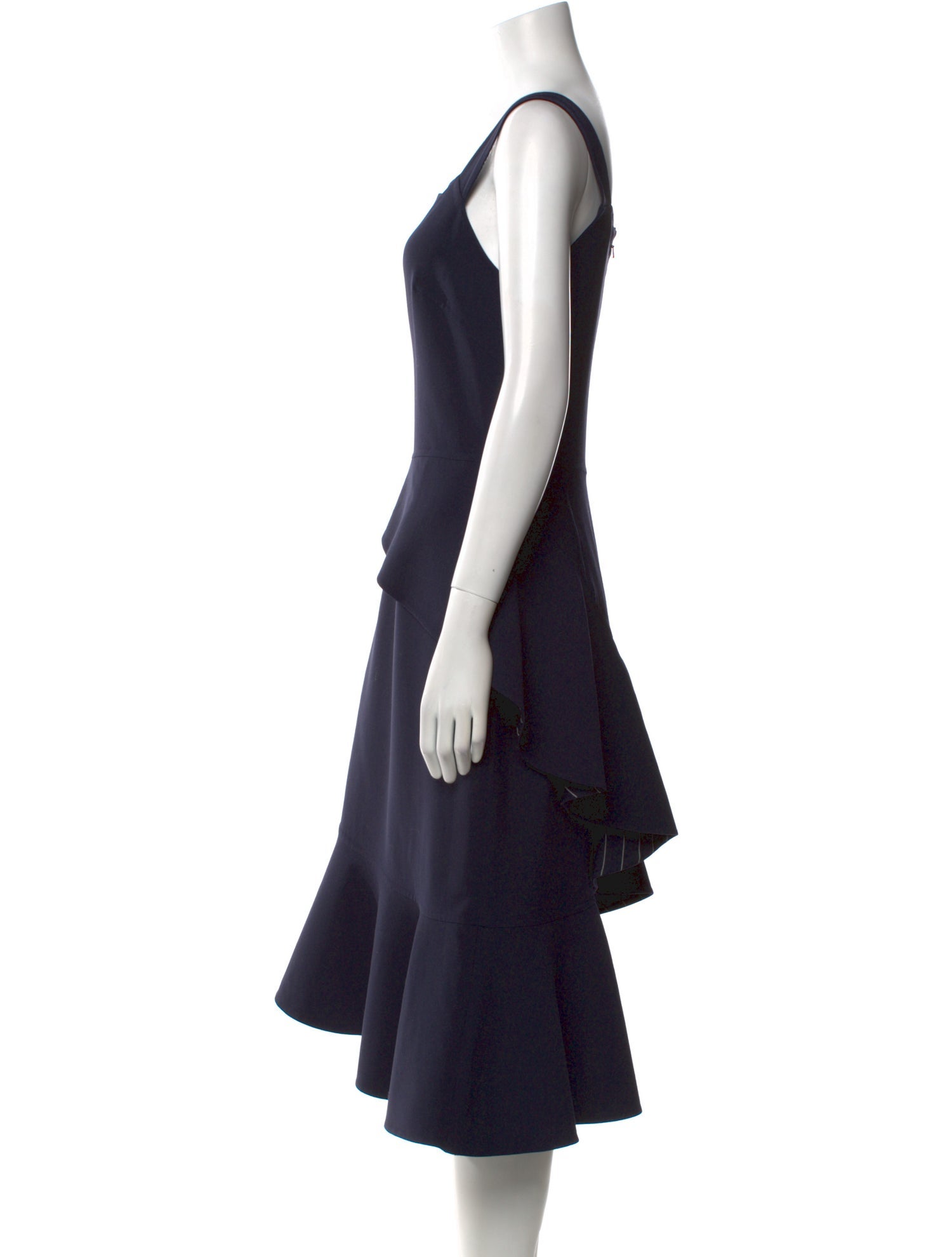 Oscar de la Renta Virgin Wool Midi Length Dress