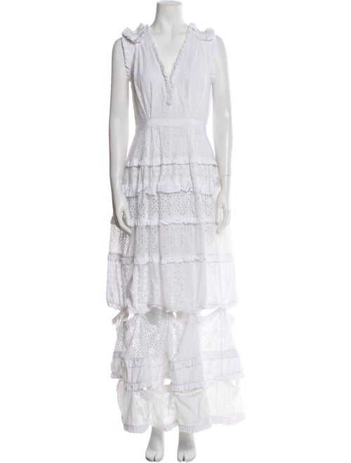 Oscar de la Renta V-Neck Long Dress