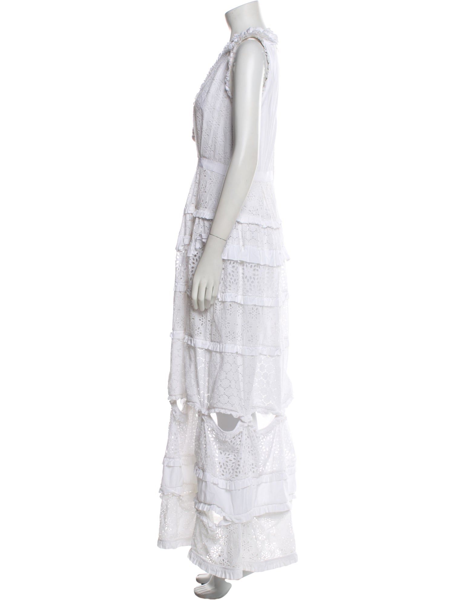 Oscar de la Renta V-Neck Long Dress