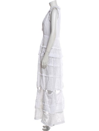 Oscar de la Renta V-Neck Long Dress