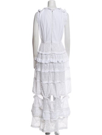 Oscar de la Renta V-Neck Long Dress