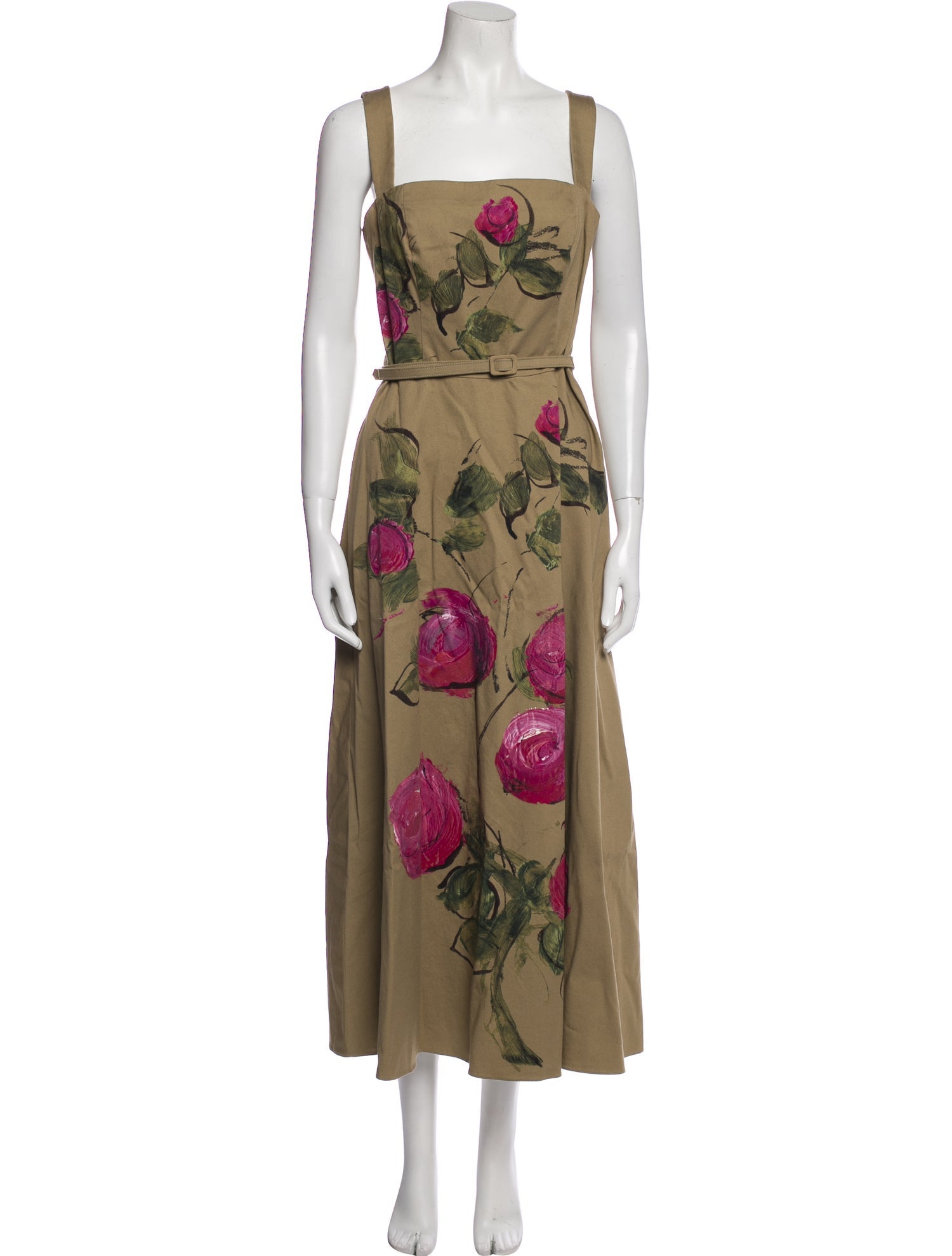 Oscar de la Renta Floral Print Long Dress