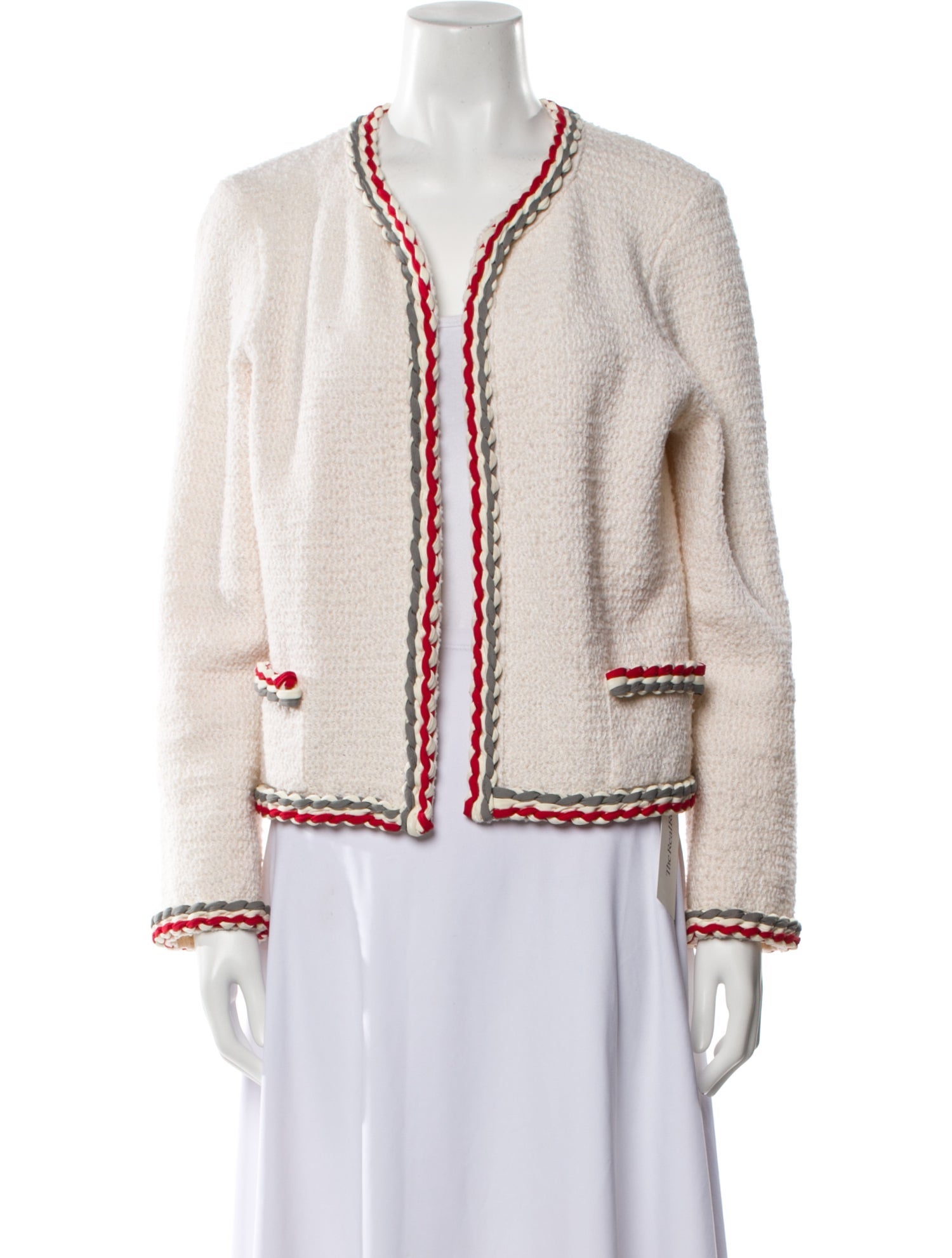 Oscar de la Renta Wool Open Front Sweater