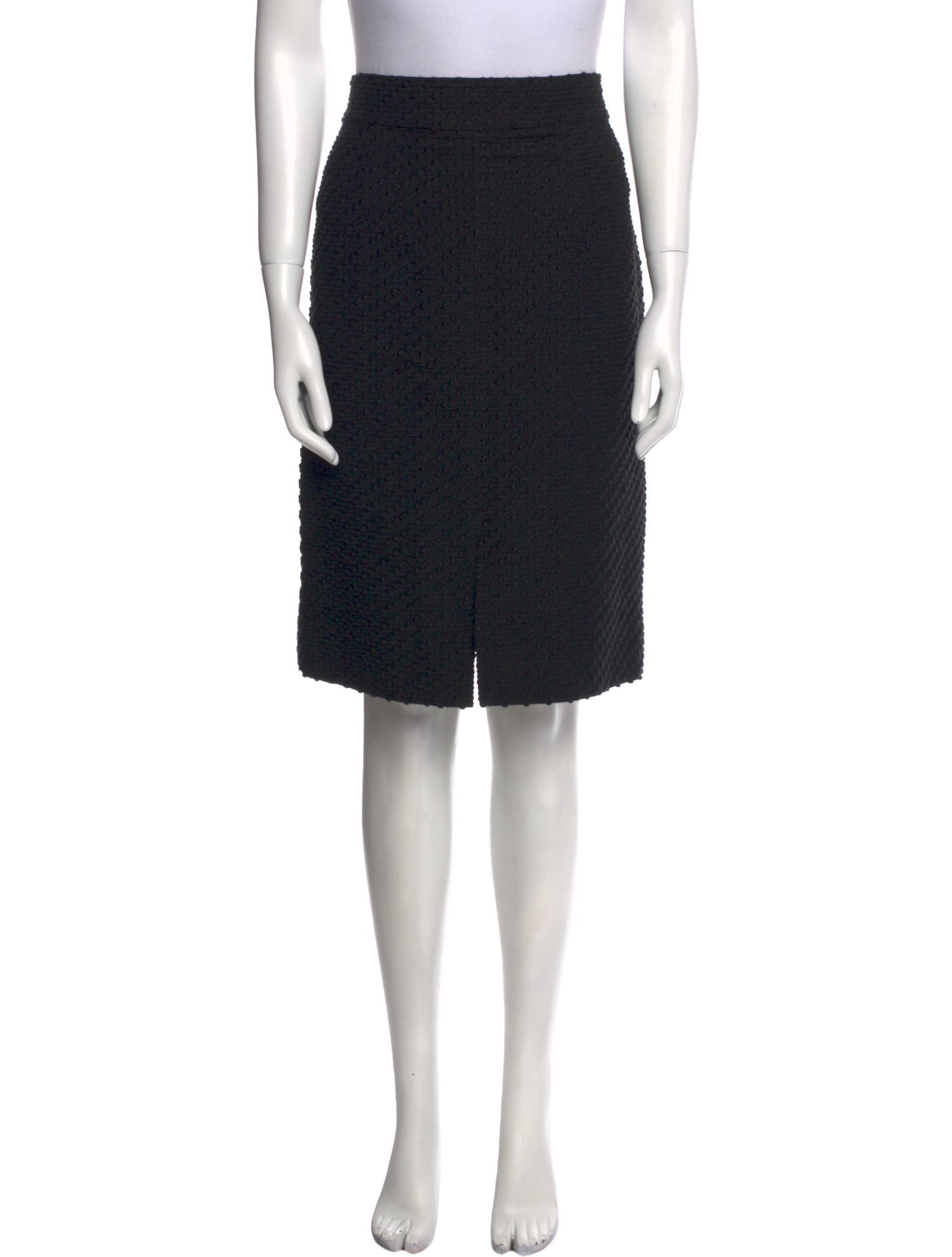 Oscar de la Renta Fringe Trim Accent Knee-Length Skirt