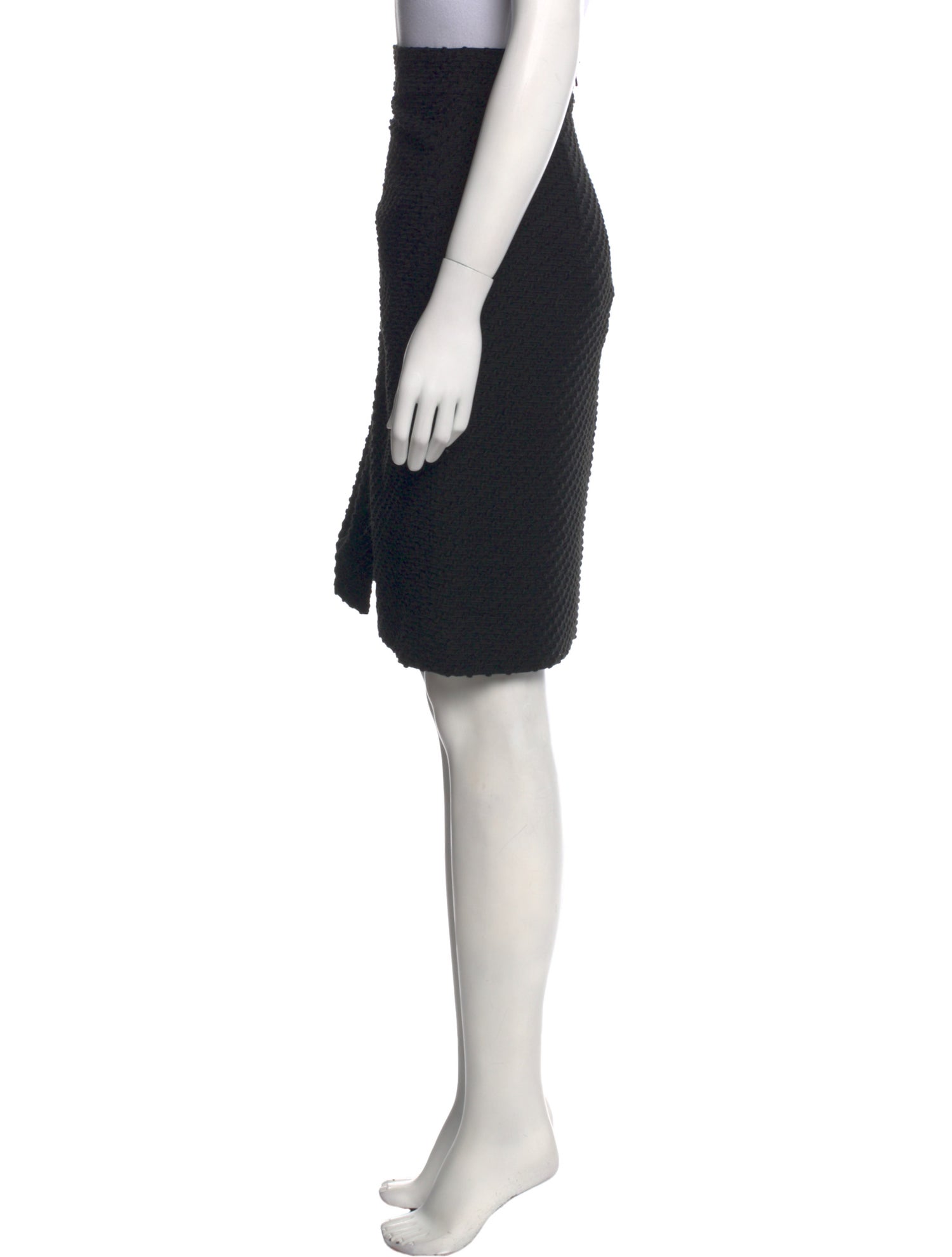 Oscar de la Renta Fringe Trim Accent Knee-Length Skirt