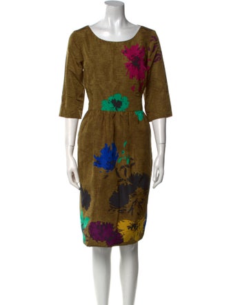 Oscar de la Renta Silk Knee-Length Dress