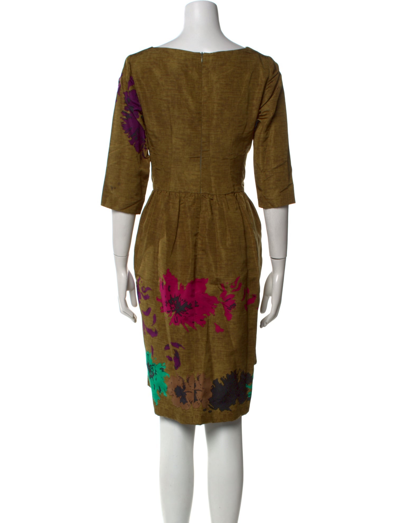 Oscar de la Renta Silk Knee-Length Dress