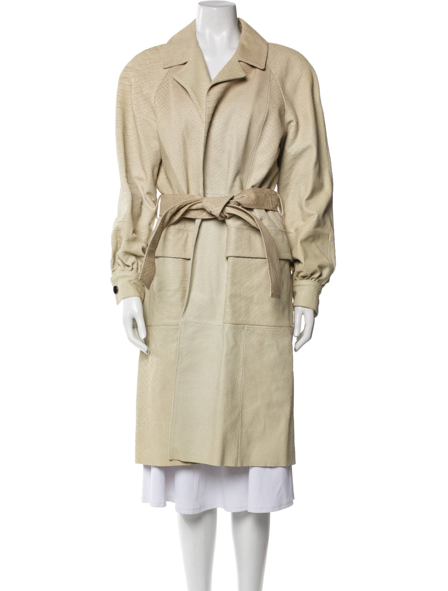 Oscar de la Renta Leather Trench Coat