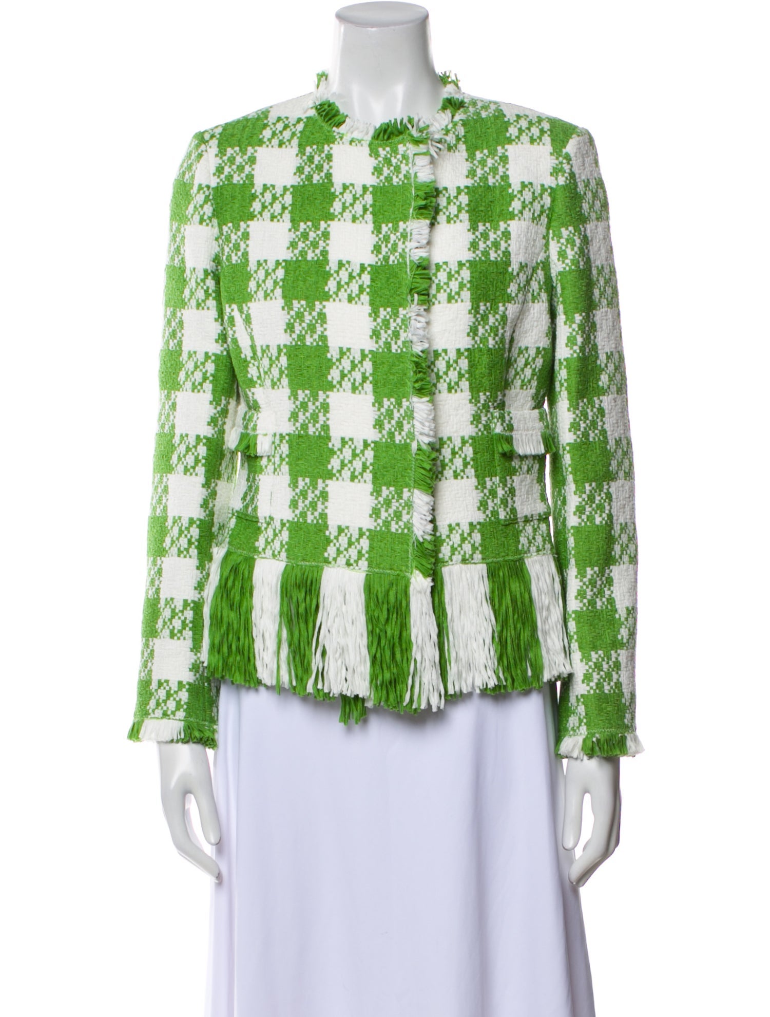 Oscar de la Renta Tweed Pattern Jacket