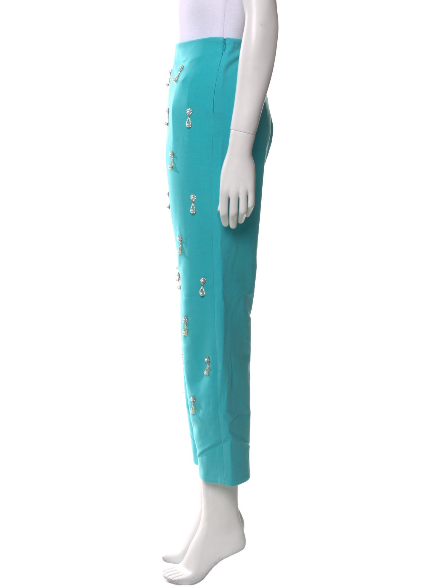 Oscar de la Renta Virgin Wool Straight Leg Pants