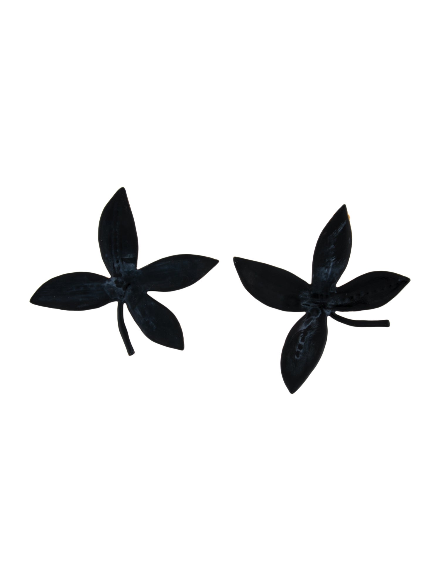 Oscar de la Renta Matte Enamel Leaf Clip-On Drop Earrings
