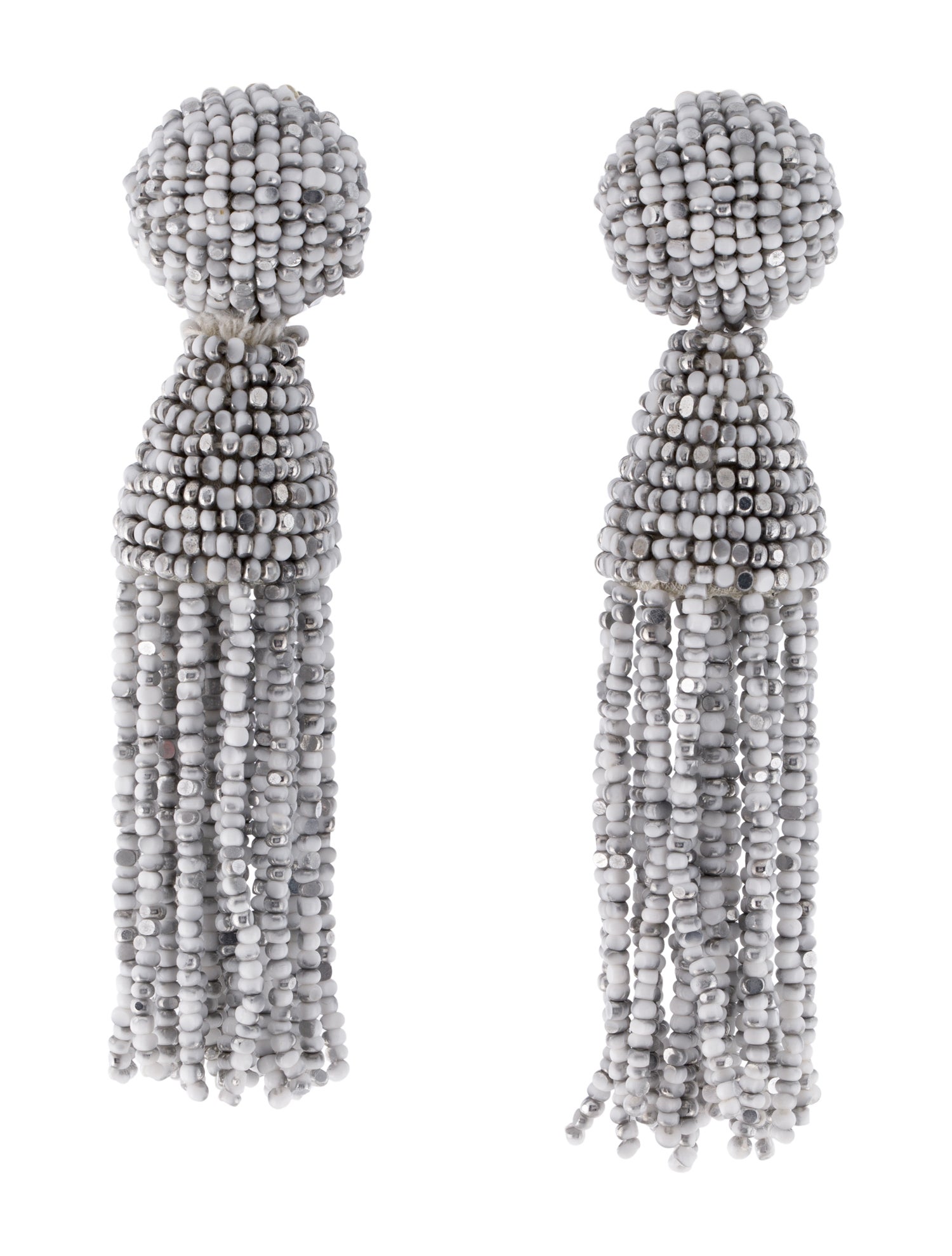 Oscar de la Renta Short Tassel Drop Clip-On Earrings