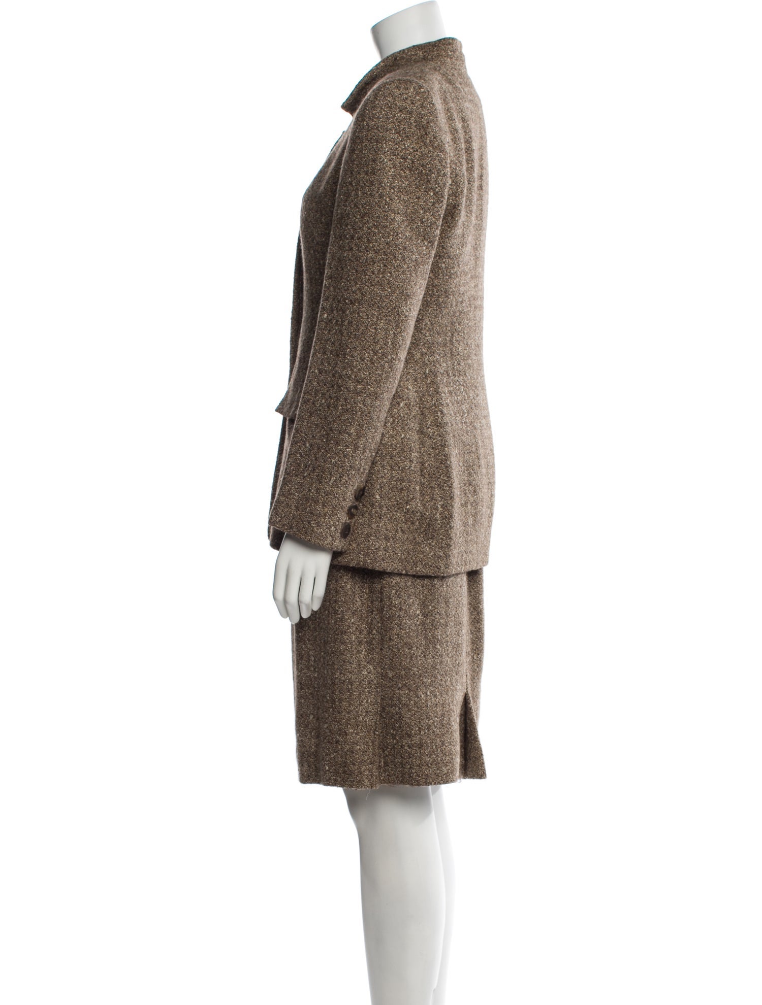Oscar de la Renta Tweed Pattern Skirt Suit